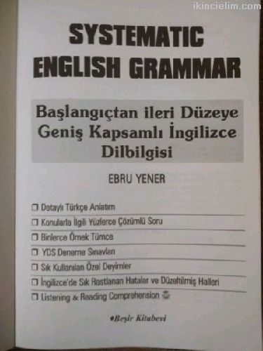 Systematic english grammar ebru yener yds ds