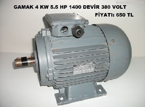 4 Kw 5.5 Hp 1400 Devir Gamak Motor