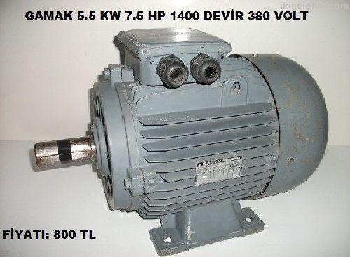 5.5 Kw 7.5 Hp 1400 Devir Gamak Motor
