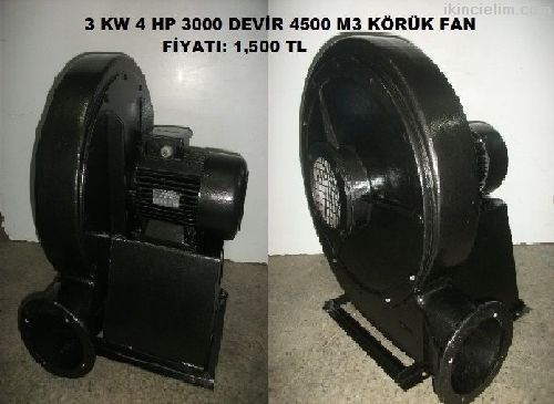 3 Kw 4 Hp 3000 Devir 4500M3 Krk Fan