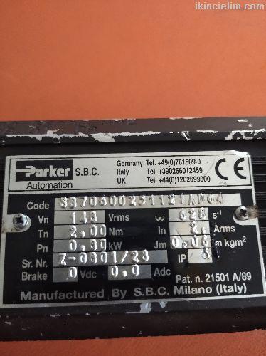 Parker, Sb7060025112Iad64, Servo Motor