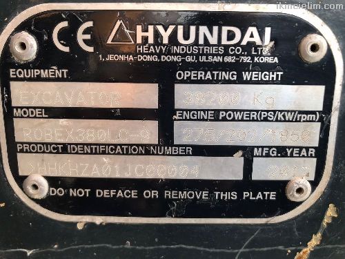 2012 Hyundai 380 Lc-9-Fine 35 Krcl-Revizeli,