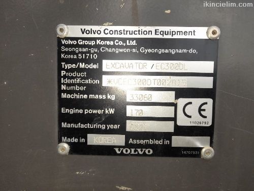 2021 Volvo Ec 300 Dl-33 Ton.Krcl-Kuyukapl