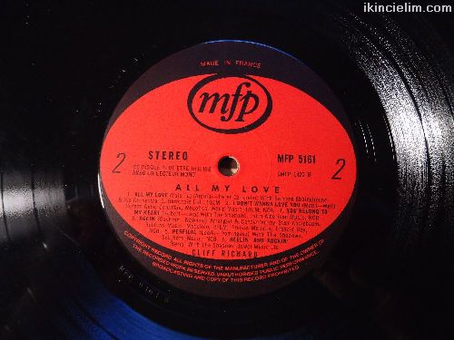 Cliff Richard  - All My Love Albm Lp Temiz