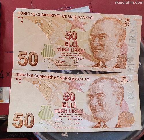Hatal basm 50 Tl banknot
