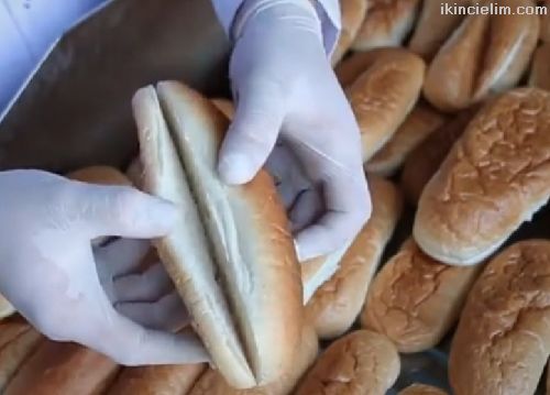 Sandvi hamburger ekmek yarma kesme makinas
