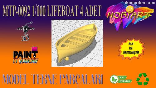 Mtp-0092 1/100Lfeboat4Adet(Model Tekne Paralar)