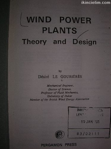 WIND POWER PLANTS THEORY AND DESIGN (RZGAR TRBN