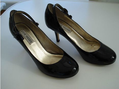 Giyim Eşyası, Bayan Ayakkabı, Steve Madden Siyah Rugan Ayakkabı 37