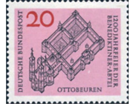 Koleksiyon, Pullar, Almanya (Batı) 1964 Damgasız Benedictine Manastırı