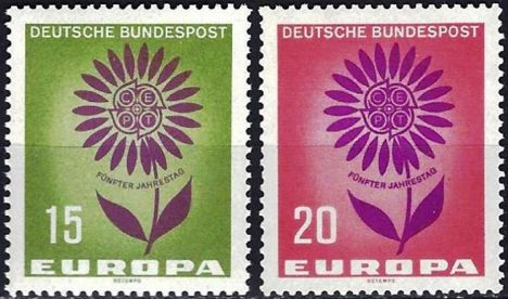 Koleksiyon, Pullar, Almanya (Batı) 1964 Damgasız Avrupa Cept Serisi