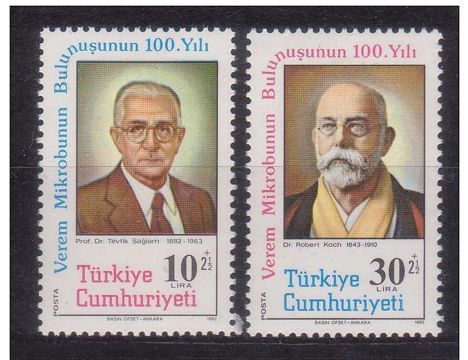 Koleksiyon, Pullar, 1982 Damgasız Verem Mikrobunun Bulunuşunun 100. Yı