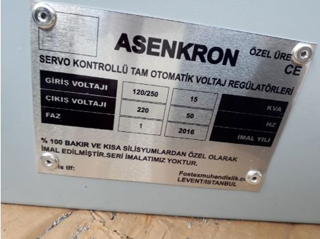İş Makineleri, Regulatörler, 15 Kva Monofaze Özel Yapim Otomatik, 15 Kva Tam Otomatik Monofaz Regülatör, Voltaj Regülatörü.El