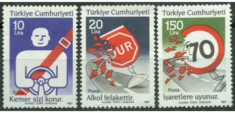 Koleksiyon, Pullar, 1987 Damgasız Trafik Konulu Sürekli Seri