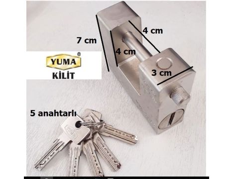 İş Makineleri, Tamirhane, Servis El Aletleri, Yuma Kayar Milli Paslanmaz Çelik Asma Kilit 95 Mm