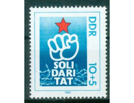 Koleksiyon, Pullar, Almanya (Doğu) 1980 Damgasız Dayanışma Sersi