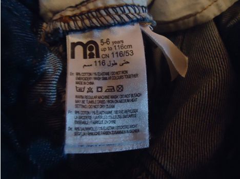 Giyim Eşyası, Çocuk Giyim, 2 Yaş, Mothercare Kot Pantalon 116 Beden Yepyeni