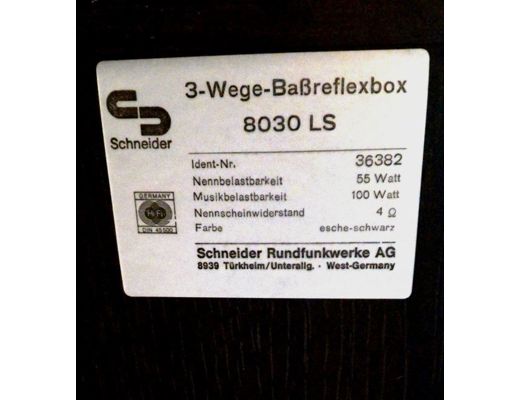 Schneider 8030-LS 8030-Ls Bassreflex System Bassreflex System Speaker Elektronik Eşya : Kolleksiyoncular - Mükemmel ses Kalit