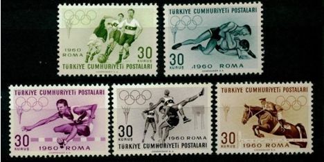 Koleksiyon, Pullar, 1960 Damgasız Roma Olimpiyat Oyunları Serisi