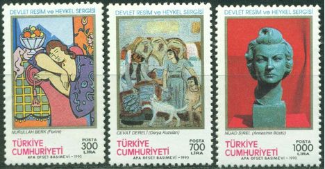 Koleksiyon, Pullar, 1990 Damgasız Devlet Resim ve Heykel Serisi