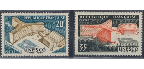 Koleksiyon, Pullar, Fransa 1958 Damgasız Paris’Te Unesco Merkezi’Nin A