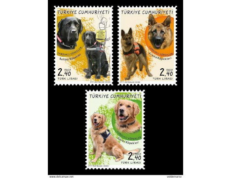 Koleksiyon, Pullar, 2020 Damgasız Yardımcı Köpekler Serisi