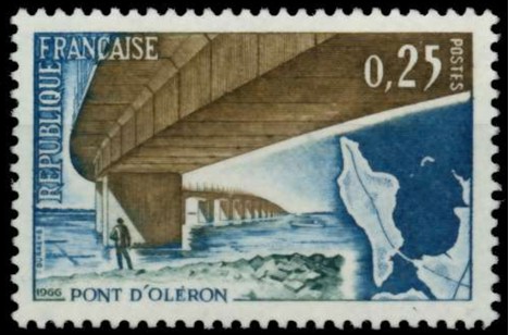 Koleksiyon, Pullar, Fransa 1966 Damgasız Oleron Köprüsü'nün Açılışı Se