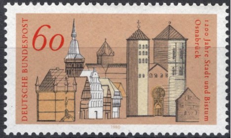 Koleksiyon, Pullar, Almanya (Batı) 1980 Damgasız Osnabrück’Ün 1200. Y