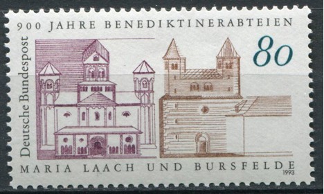 Koleksiyon, Pullar, Almanya (Batı) 1993 Damgasız Maria Laach ve Bursfe
