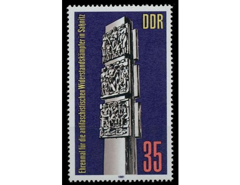 Koleksiyon, Pullar, Almanya (Doğu) 1981 Damgasız Sassnitz Direniş Anıt