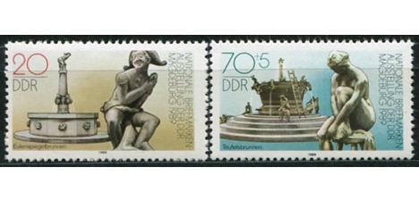 Koleksiyon, Pullar, Almanya (Doğu) 1989 Damgasız Magdebug Pul Sergisi