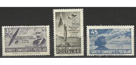 Koleksiyon, Pullar, 1954 Damgasız Milletlerarası Havacılık Serisi