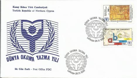 Koleksiyon, Pullar, K.K.T.C. 1990 Dünya Okuma Yazma Yılı Fdc