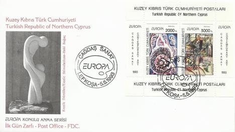 Koleksiyon, Pullar, K.K.T.C. 1993 Avrupa Cept Fdc