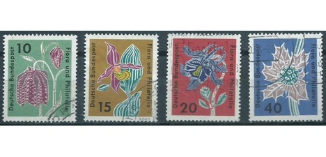 Koleksiyon, Pullar, Almanya (Batı) 1963 Damgalı Flora ve Filateli Seri