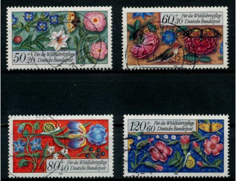 Koleksiyon, Almanya (Batı) 1985 Damgalı Yardım Pulları Çiçekle