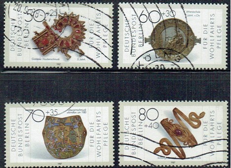 Koleksiyon, Almanya (Berlin) 1987 Damgalı Yardım Pulları Metal