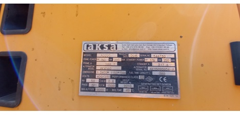 İş Makineleri, Jeneratör, 2015, Dizel Kabinli, 220 Kva Aksa Jenerator