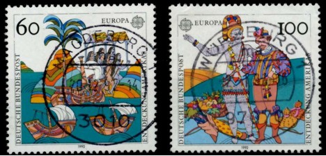 Koleksiyon, Pullar, Almanya (Batı) 1992 Damgalı Avrupa Cept Serisi