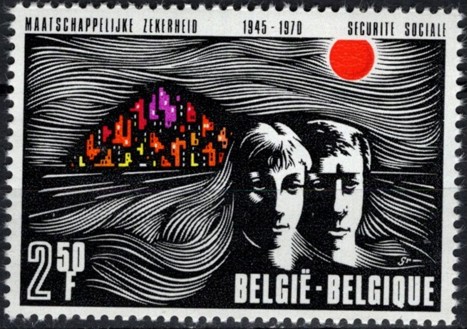 Koleksiyon, Pullar, Belçika 1970 Damgasız Sosyal Hizmetler'in 25. Yılı