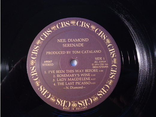 Neil Diamond Serenade Plak Neil Diamond Serenade Albümü Lp Tertemiz, Plak