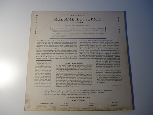 Puccini Madame Butterfly Plak Müzik, Film (Plak,Cd, Dvd) : Puccini Madame Butterfly Lp Tertemiz