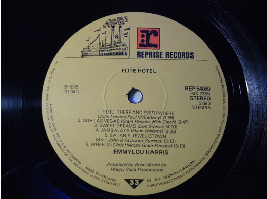 Emmylou Harris Elite Hotel Plak Müzik, Film (Plak,Cd, Dvd) : Emmylou Harris - Elite Hotel Lp Tertemiz