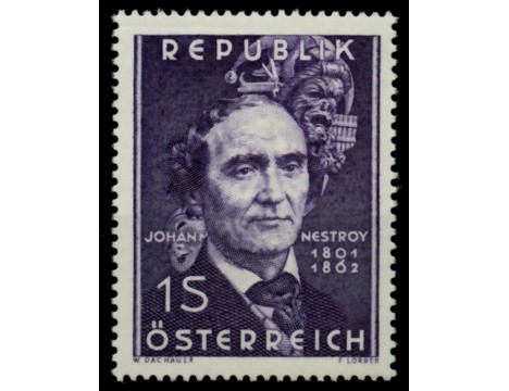 Koleksiyon, Pullar, Avusturya 1962 Damgasız Johann Nepomuk Nestroy'un