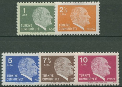 Koleksiyon, 1979 Damgasız Sürekli Atatürk Pulları Serisi