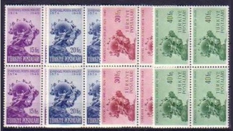 Koleksiyon, Pullar, 1949 Damgasız Posta Birliği Dörtlü Blok Seri