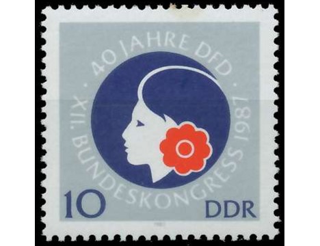 Koleksiyon, Pullar, Almanya (Doğu) 1987 Damgasız Kadınlar Kongresi Ser