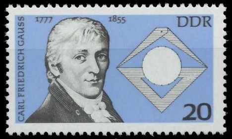 Koleksiyon, Pullar, Almanya (Doğu) 1977 Damgasız Friedrich Gauss’Un Do
