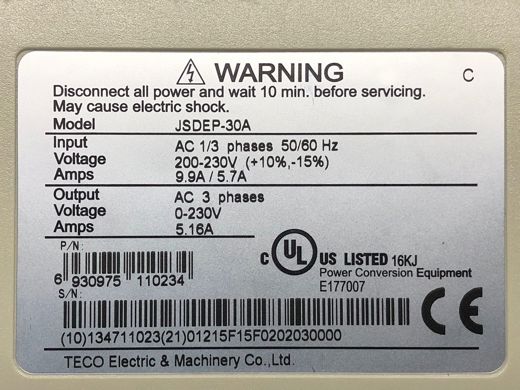 TECO Jsdep Servo Drive İş Makineleri : Teco Jsdep-30A 1kw Ac Servo Drıve