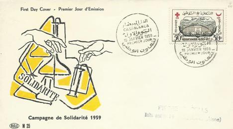 Koleksiyon, Pullar, Fas 1959 Ulusal Yardım Fdc